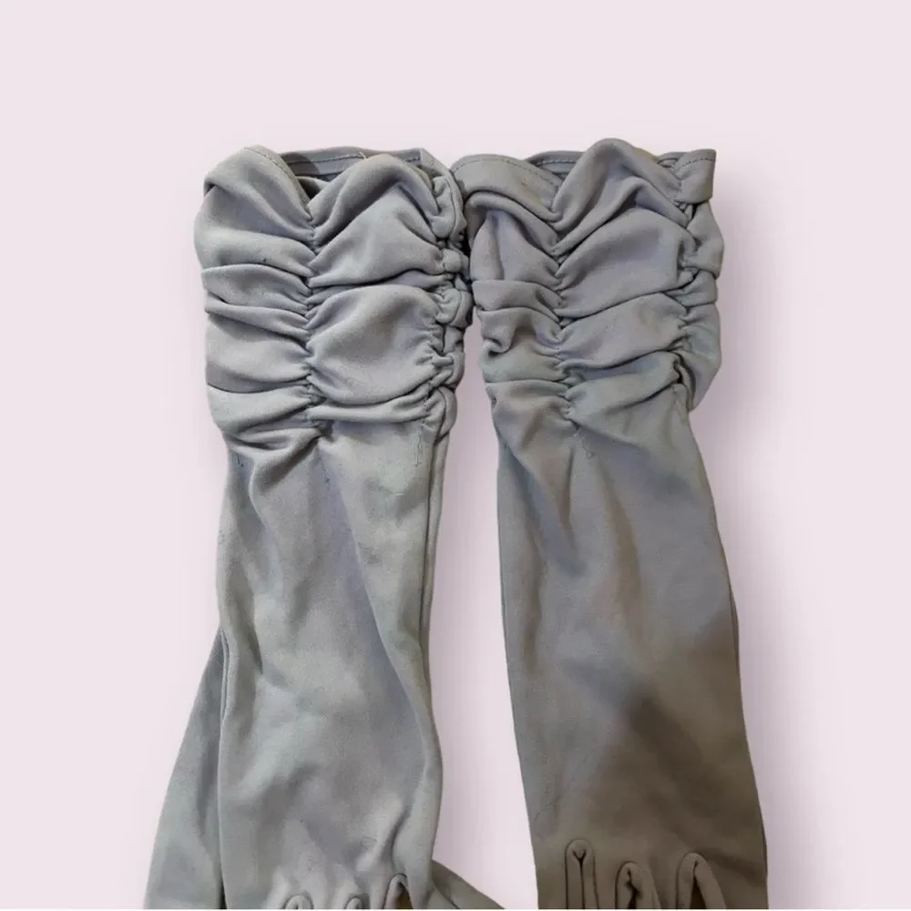 Elegant Vintage Periwinkle Ruched Women's Gloves